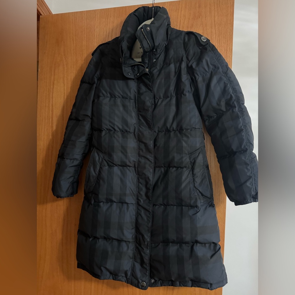 Burberry Dark Striped Puffer Coat
